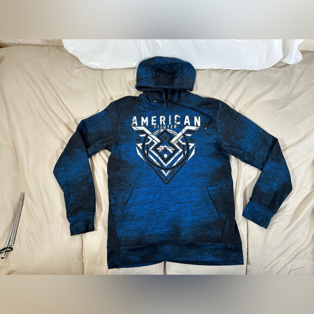 American Fighter Cobalt Blue Oakview Hoodie Medium Pullover Sweatshirt